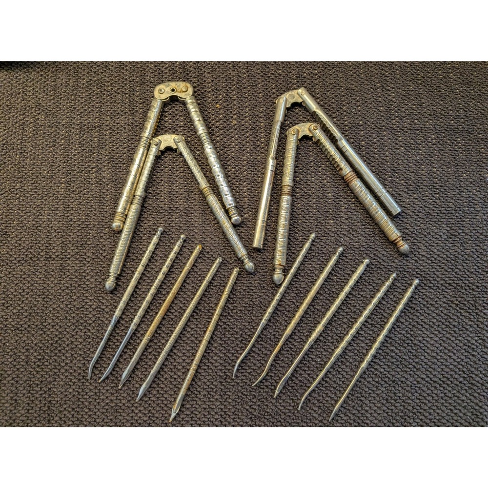 Vintage HMG Progress Germany Nutcracker Nut Pick Set Heavy Metal Tools